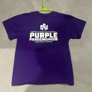 NORTH ALABAMA COLLEGE BASKETBALL purple pandemonium t-shirt